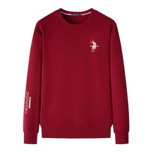 拉尔伦保罗圆领运动服刺绣两件套纯棉大码男士宽松打底上衣品牌