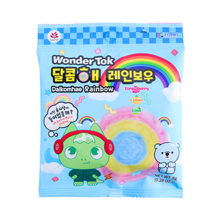 韩国进口WonderTok棉花糖彩虹儿童零食糖果彩色马卡龙独立小包装