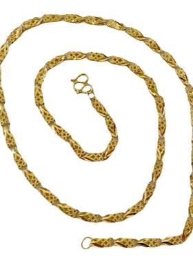 铜全金倒模链女精致厚金保色项链