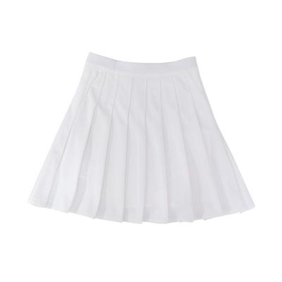 口袋A字百褶裙高腰弹力半身裙