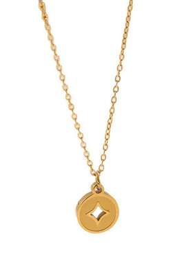金色暴富小金币吊坠项链女轻奢