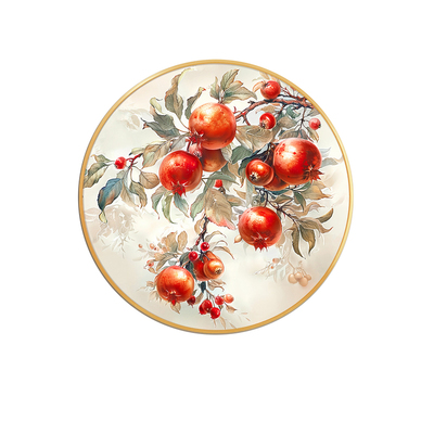 多子多福石榴画圆形装饰画