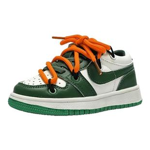 圣莫雷绿儿童板鞋2025秋新款男童低帮运动鞋女童百搭休闲鞋中大童