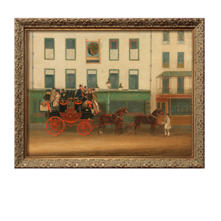 法式古典复古油画中古马车装饰画客厅沙发背景墙欧式餐厅民宿挂画