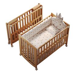 可折叠实木无漆移动宝宝拼接大床