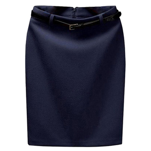 高端定制西装裙女职业ol包臀面试工作裙秋冬灰黑色后开叉大码显瘦