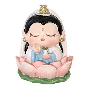 欢喜小神仙桌面摆件创意办公室装饰小物件车内饰品摆件中秋节礼K