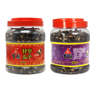 百联瓜子甘草味大片话梅味中大片西瓜子黑瓜籽大罐装桶装年货零食