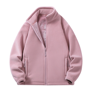 啄木鸟奥粒绒立领抓绒衣女士秋冬季2025新款双面绒加厚摇粒绒外套