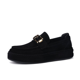 U7乐福鞋男士2026新款高端真皮英伦商务休闲皮鞋男头层牛皮豆豆鞋