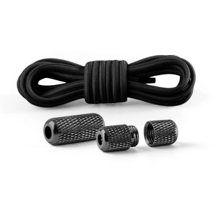 懒人鞋带男款儿童运动鞋免系免绑黑白色加粗半圆松紧弹力绳固定扣