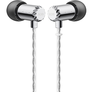 NICEHCK原道钛美X39入耳式HiFi耳机6mm镀钛振膜动圈金属带麦圆孔