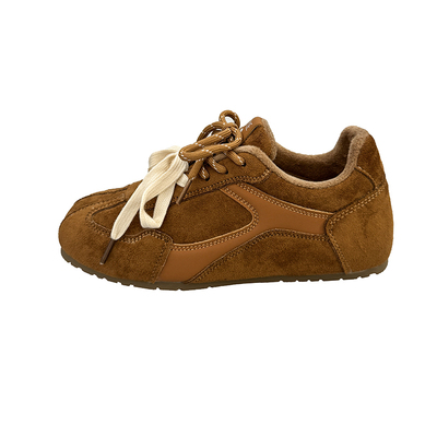 真皮版内增高5cm复古德训鞋女