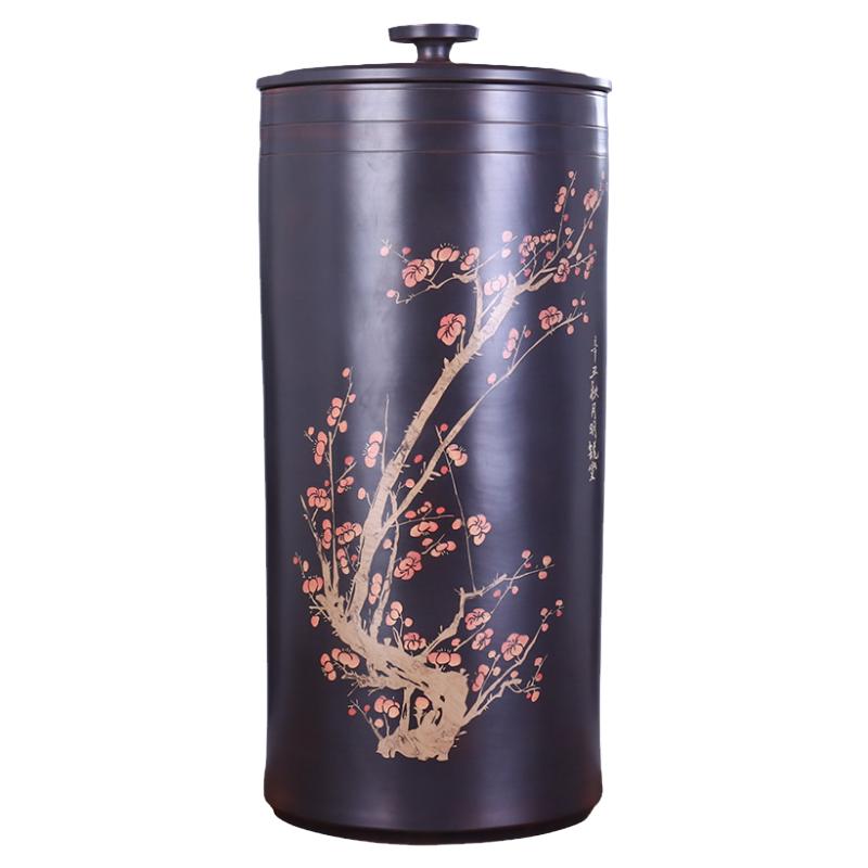 建水紫陶357克21饼储茶缸陈皮缸