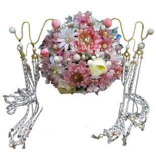 原创手工宋制花神冠汉服配饰繁花花冠古风发饰头饰十二花神发冠