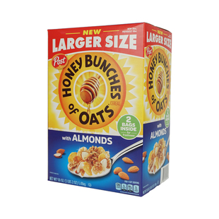 美国post宝氏蜂蜜杏仁燕麦片即食冲泡营养谷物玉米片速食早餐香脆