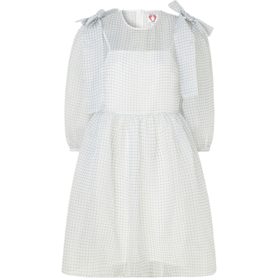 SHRIMPS 春夏女蝴蝶结长袖小白裙派对连衣裙