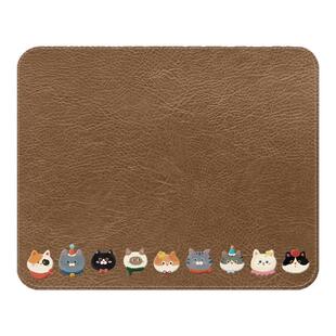 猫咪鼠标垫女生春天清新ins风高颜值轻奢工位桌垫可爱皮质高级感