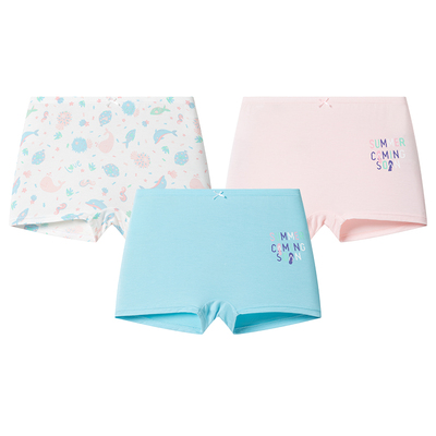 3条装舒雅女童莫代尔平角内裤