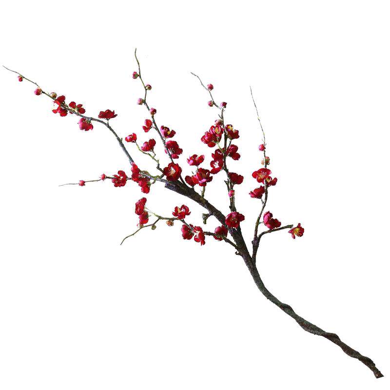 单枝落地仿真梅花绢花干枝腊梅假花插花客厅摆设婚庆花艺装饰促销