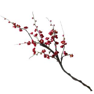 单枝落地仿真梅花绢花干枝腊梅假花插花客厅摆设婚庆花艺装饰促销