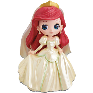 正版眼镜厂Qposket 迪士尼白雪公主爱丽儿艾莎贝儿婚纱款少女手办