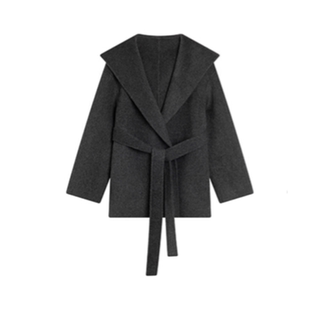 白色毛呢外套女高级感2025秋冬短款羊毛双面呢羊绒斗篷大衣小个子