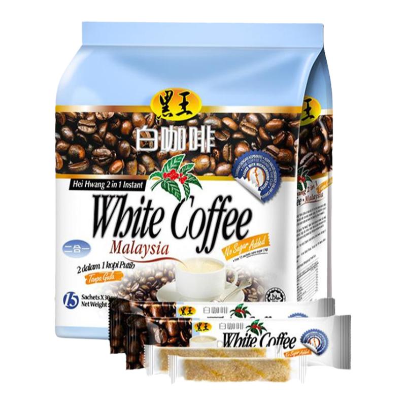 黑王二合一无蔗糖添加速溶白咖啡