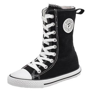 OPOEE儿童帆布鞋高帮男童鞋子板鞋白色球鞋宝宝鞋女童布鞋街舞鞋