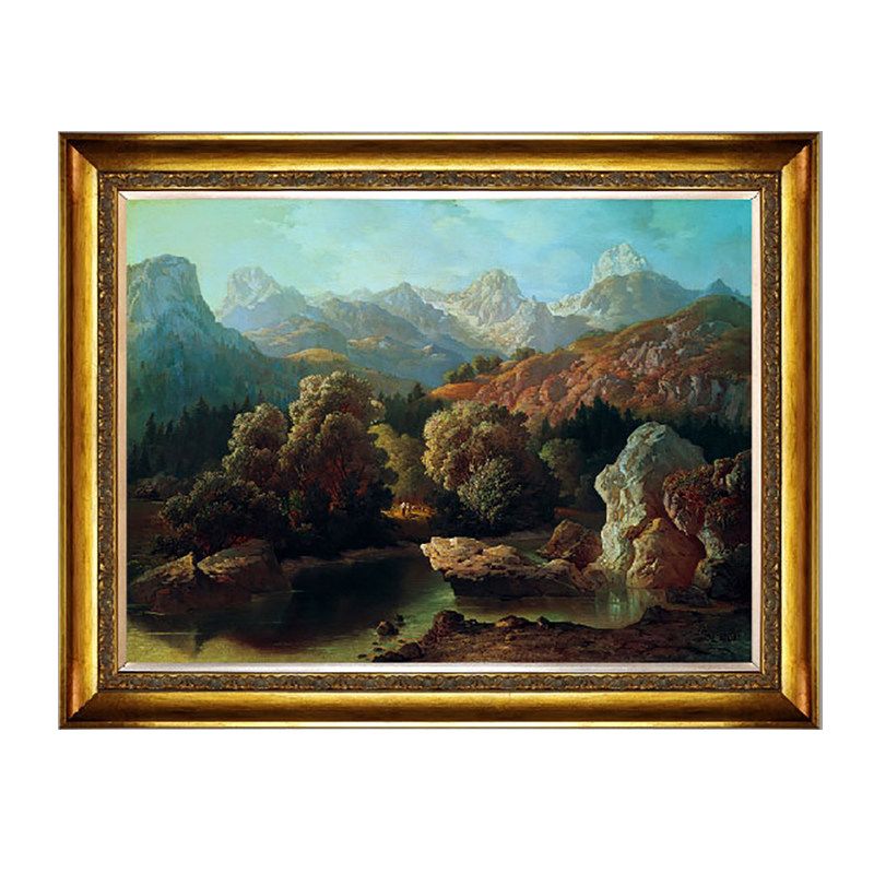 欧式侘寂风包邮装饰画风光西方油油画