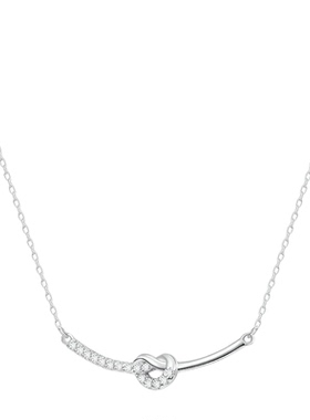 999纯银微笑绳结项链女ins高级感