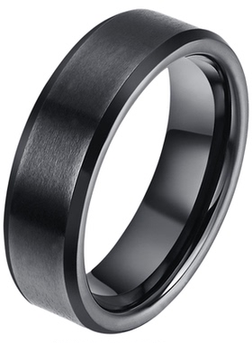 轻奢高级感黑色磨砂戒指
