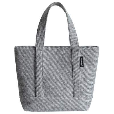 日系风手提包仿麻纹简约布包