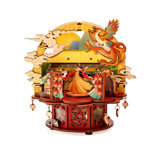 上新了故宫韵乐鸣立体音乐盒国风八音盒旋转手工DIY生日儿童礼物