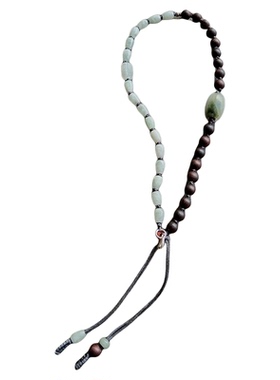 沉香翡翠纯银两用项链手绳