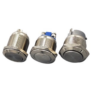 金属按钮开关点动自锁复位螺丝插脚瞬时按键8 10 12 16 19 22mm