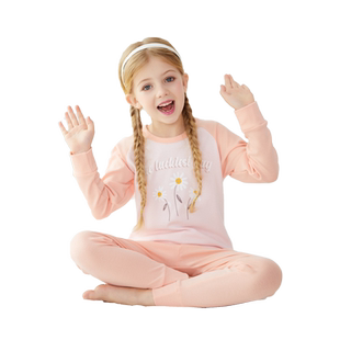 南极人女童秋衣秋裤套装纯棉春秋薄款中大童睡衣棉毛衫儿童内衣