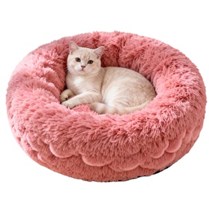 长毛绒猫窝四季通用冬季保暖猫咪睡垫圆形深陷柔软猫屋