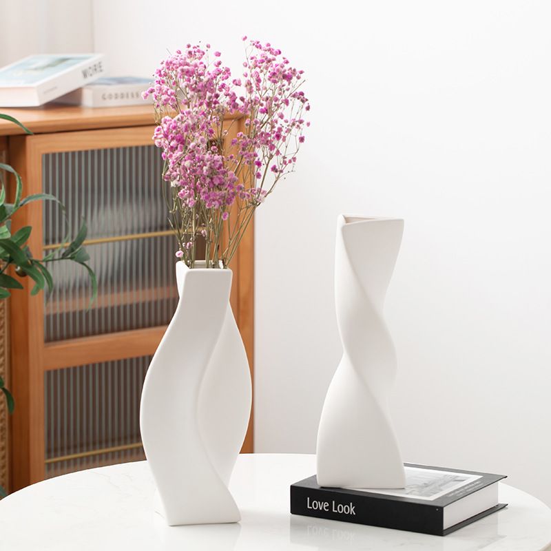 跨境陶瓷花瓶创意北欧风客厅摆件餐桌干花插花器电视柜艺术装饰品
