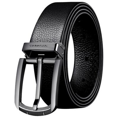 七匹狼针扣百搭休闲中年皮带牛皮