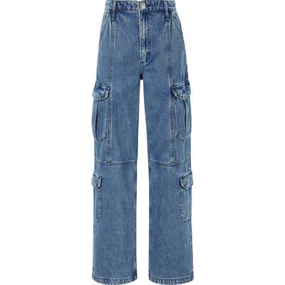 RAG & BONE女士高腰直筒工装酷感牛仔长裤