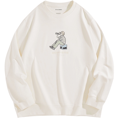 【断码钜惠】太平鸟男装 春季圆领套头卫衣男B2CRE1348