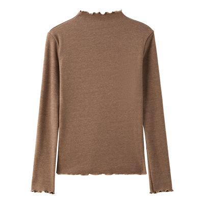 仿羊绒木耳半高领女士打底衫