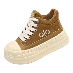 爆款加绒高帮女鞋冬季新款百搭厚底板鞋ins潮休闲保暖运动棉鞋女