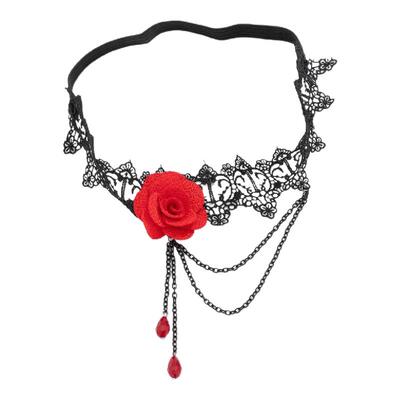 玫瑰花水晶蕾丝弹力大腿链