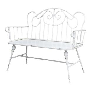 美式法式靠背铁艺长椅复古做旧花园阳台庭院休闲网红防晒桌椅椅子