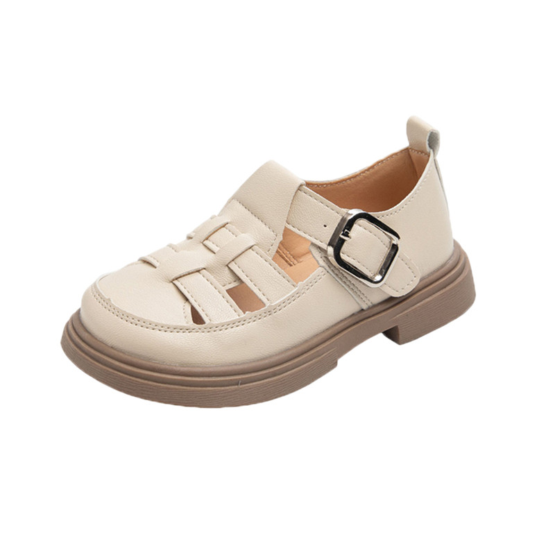 夏季儿童复古包头镂空厚底凉鞋