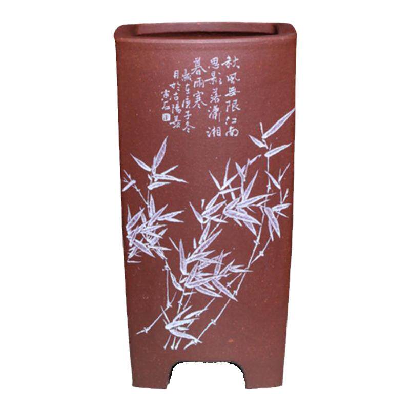 名家收藏枕式签筒蒋守卫寅石全手工小微型盆景盆栽兰花翠盖荷春兰
