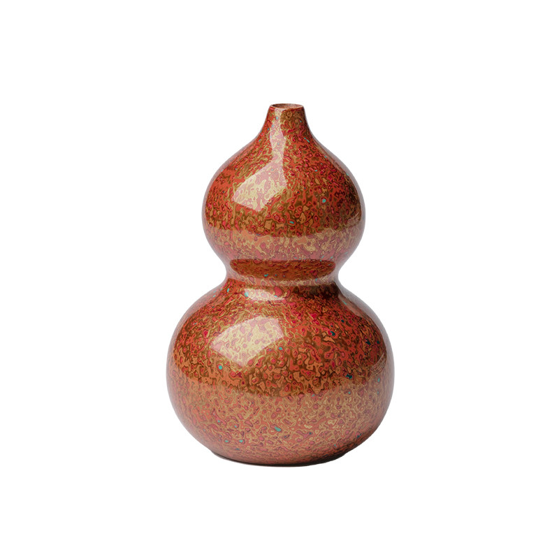无落 鎏橙福禄葫芦花器新中式禅意小花瓶茶室干插花陶瓷桌面摆件