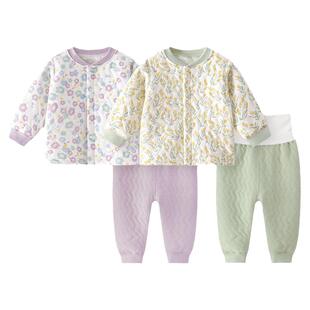 宝宝秋衣套装秋冬季纯棉婴儿分体衣服夹棉保暖儿童内衣男女童秋裤